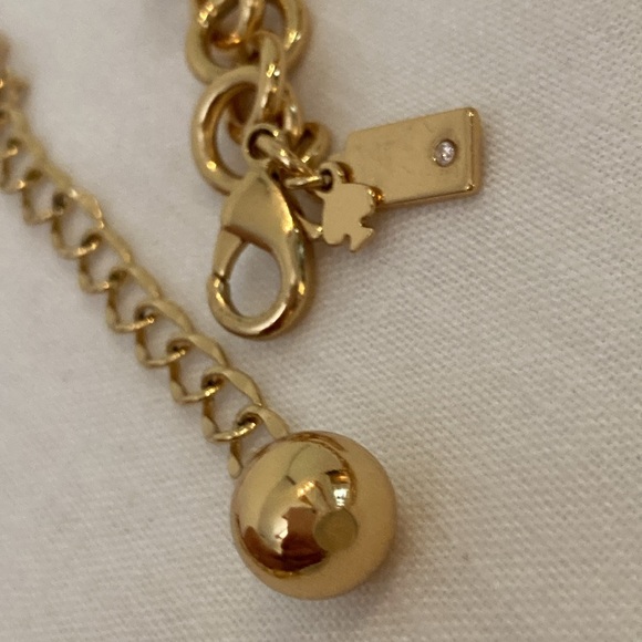 Kate Spade long Intertwined circle gold white necklace - Picture 10 of 15